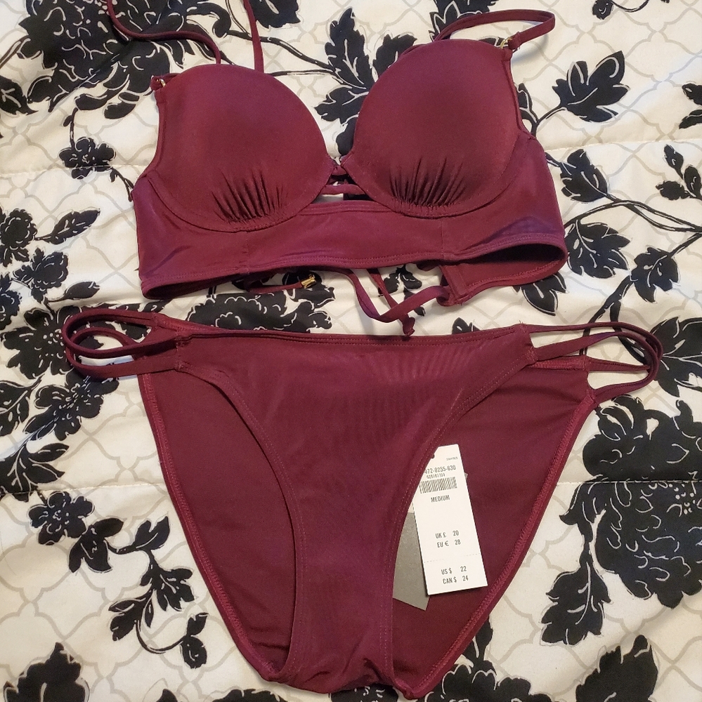 Abercrombie & fitch burgendy bathing suit